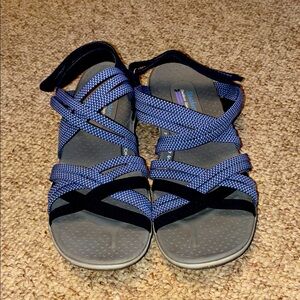 Skechers Blue and Black arch comfort Sandals